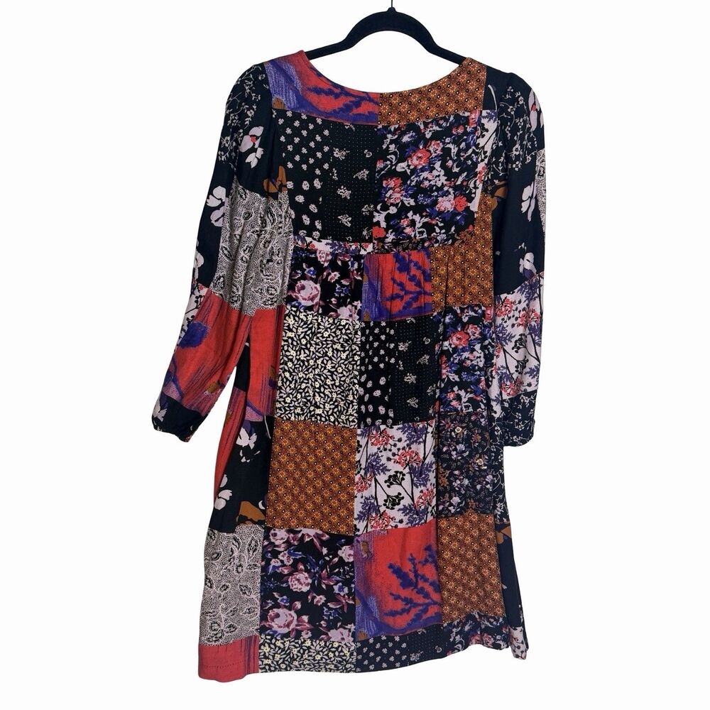 Anthro One September Arcata Patchwork Dress S Peasant Tunic Whimsigoth Beaded - Picture 2 of 7
